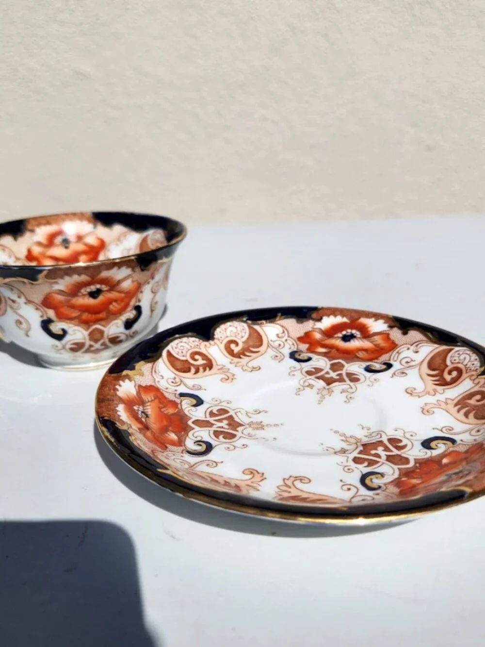 Alfred B Pearce & Co Antique English Bone China Tea Cup Saucer Set Vintage Plate